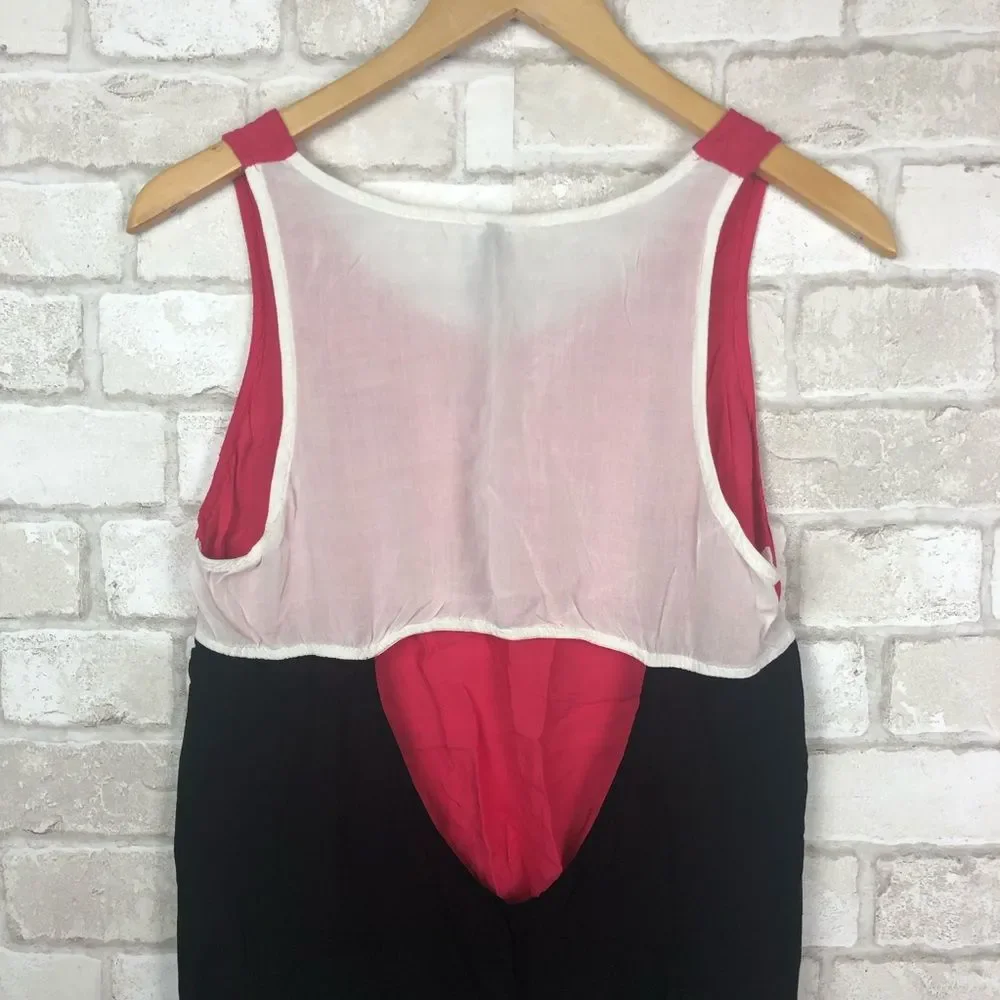 Multi-colored Hi-Low Open Back Tank Top Size L